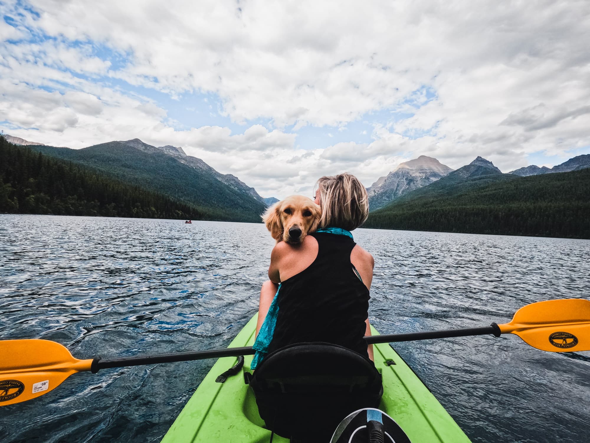 Kayaker on a Montana lake